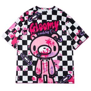 ACDC RAG - Gloomy Bear Checked Gloomy Oversized Zip Up Hoodie